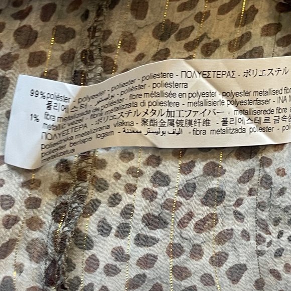 Zara‎ Women's Sheer Leopard Print Adjustable Ruched Middle Crop Top Size XL - Picture 7 of 11